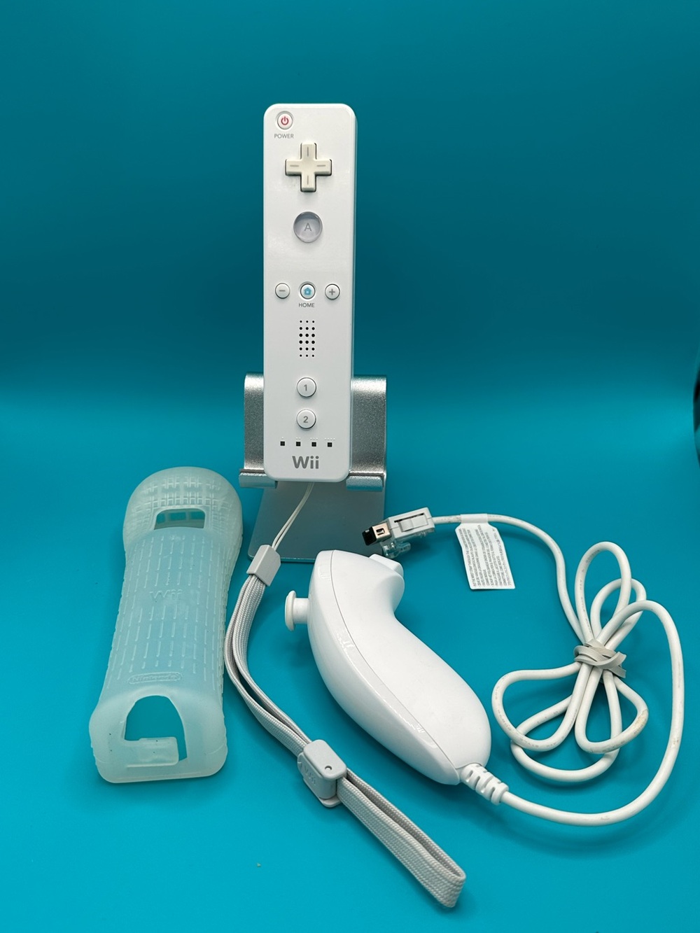 OEM Nintendo Wii Remote Controller + Nunchuck Combo RVL-003 - Tested - Full Set